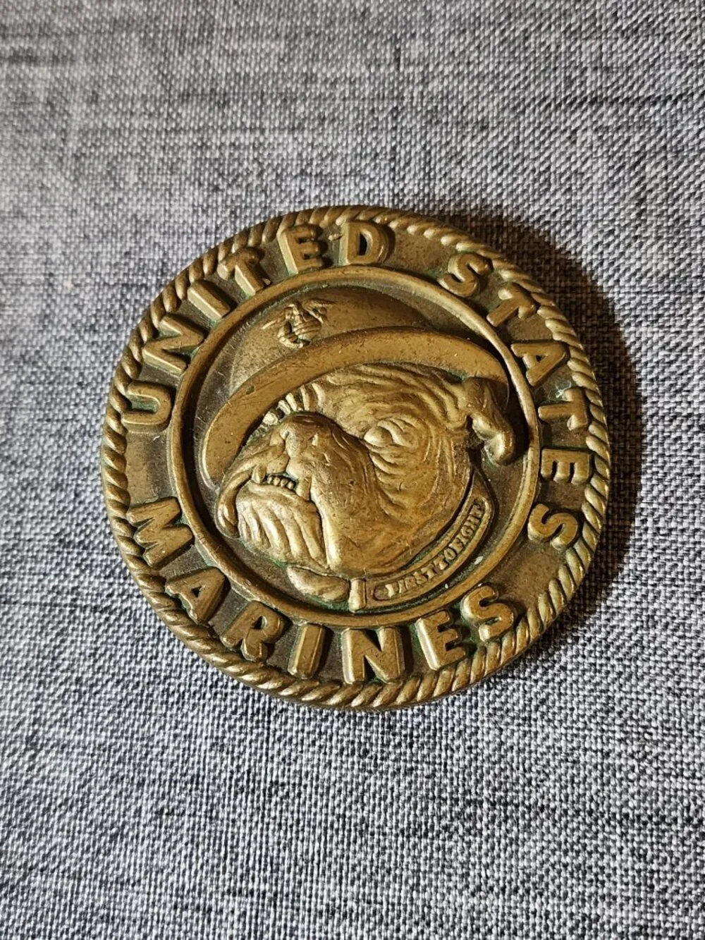 United States Marines First To Fight Chesty The Bulldog Brass Baron Belt Buckle